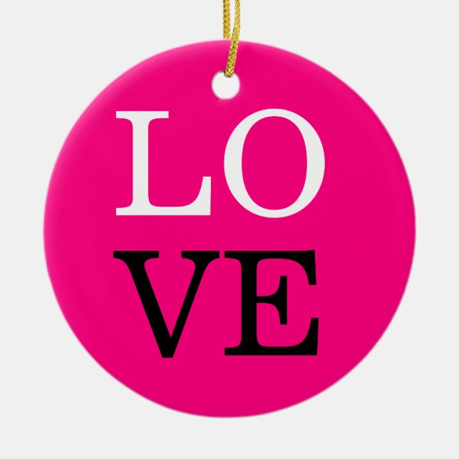 Décoration En Céramique Fond Rose Amour Mariage (Devant)