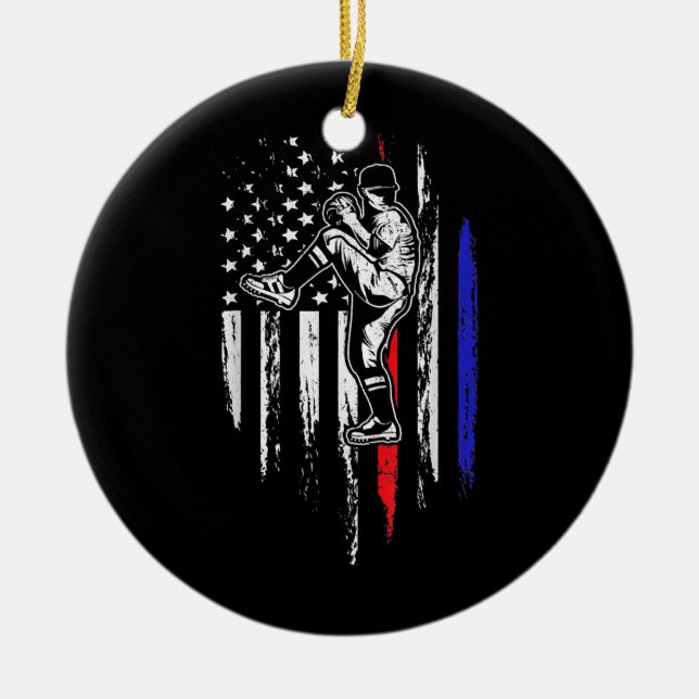 Décoration En Céramique Football américain Drapeau Pitcher USA Pitcher 4e (Devant)