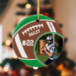 Décoration En Céramique Football Nom Jersey Numéro photo<br><div class="desc">Ce design comprend un arrière - plan de football avec espace pour un nom, un numéro et une photo. Cliquez sur le bouton personnaliser pour plus de flexibilité dans l'ajustement du texte ! Des variantes de cette conception ainsi que des produits de coordination sont disponibles dans notre boutique, zazzle.com/store/doodlelulu. Contactez-nous...</div>