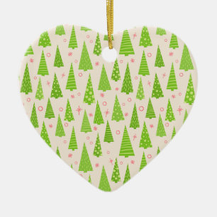 Décoration En Céramique Forêt d'arbre de Noël - Rétro personnalisable