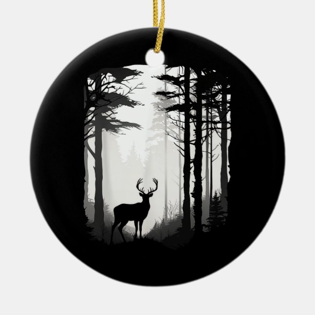 Décoration En Céramique Forêt de cerfs faune (Devant)