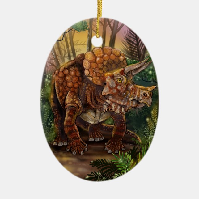 Décoration En Céramique Forêt des Tricératops (Devant)