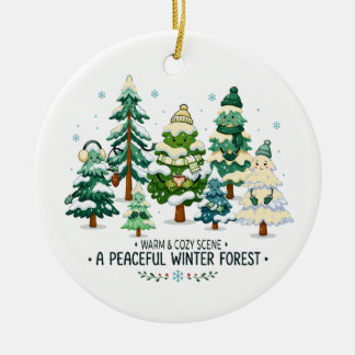 Décoration En Céramique Forêt d'hiver confortable avec des arbres