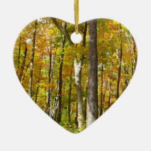 Décoration En Céramique Forêt du paysage d'automne Feuille Jaune