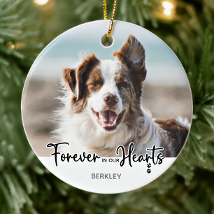 Décoration En Céramique Forever in our Hearts - Dog Photo Pet Memorial