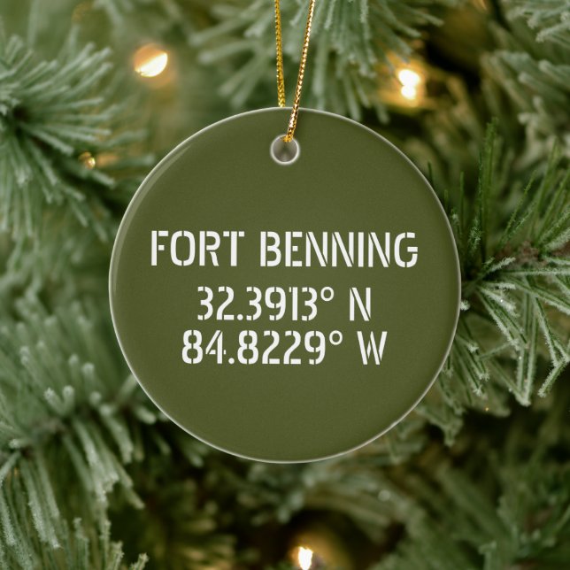 Décoration En Céramique Fort Benning Latitude Longitude Personalized (Arbre)