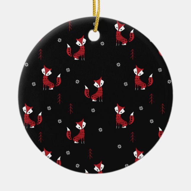 Décoration En Céramique Fox d'hiver (Devant)