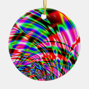 Décoration En Céramique Fractale de vague de colorant de cravate rétro