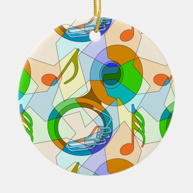 Décoration En Céramique Fragments Tuba Music Note (Devant)