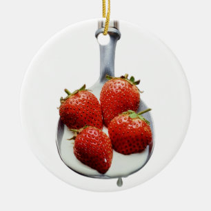 Décoration En Céramique Fraises et crème