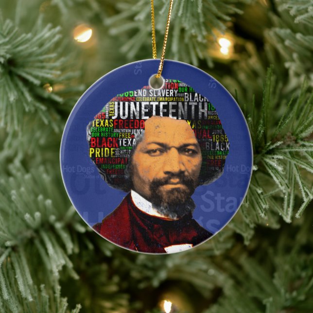 Décoration En Céramique Frederick Douglass c1860s, Juneteenth Word Cloud (Arbre)