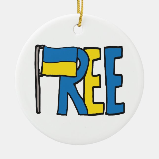 Décoration En Céramique Free Ukraine (Devant)