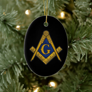 Décoration En Céramique Freemason Masonic Carré et Compass Freemasony