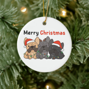 Décoration En Céramique French Bulldog Christmas Animaux mignons Chiens en