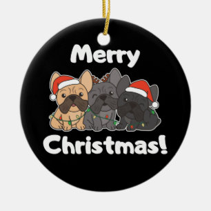 Décoration En Céramique French Bulldog Christmas Animaux mignons Chiens en