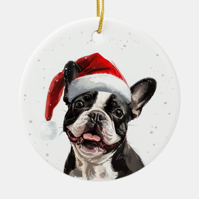Décoration En Céramique French Bulldog Dog Christmas Personalized (Devant)