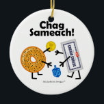 Décoration En Céramique Fromage de bagel et fondu - Chag Sameach !<br><div class="desc">Le BFFs-Bagel et la crème juifs de nourriture Fromage-se saluent chaudement avec "bonnes fêtes !" dans l'hébreu, et le jeu avec un dreidel pour des pièces de monnaie de chocolat (gelt). Une partie de ma collection "de nourritures amicales"… cliquent sur dessus le lien de magasin ci-dessous pour les voir toutes....</div>