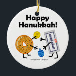Décoration En Céramique Fromage de bagel et fondu - Hanoukka heureux !<br><div class="desc">Le BFFs-Bagel et la crème juifs de nourriture Fromage-se saluent chaudement à Hanoukka et au jeu avec un dreidel pour des pièces de monnaie de chocolat (gelt). Une partie de ma collection "de nourritures amicales"… cliquent sur dessus le lien de magasin ci-dessous pour les voir tous. VOUS POUVEZ CHANGER L'ARRIÈRE...</div>