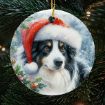Décoration En Céramique Frontière Tricolore Collie Santa Hat Noël<br><div class="desc">Découvrez l'esprit festif de notre Collie Frontière Tricolée Santa Hat, ornement en céramique de Noël, avec une charmante représentation de votre compagnon de canine bien-aimé, orné d'un chapeau de Père Noël festif. Cet ornement unique ajoute une touche de gaieté de vacances à votre arbre de Noël, capturant les marques distinctives...</div>