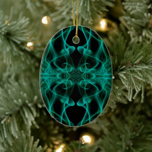 Décoration En Céramique Fumée verte minimaliste symétrique noir