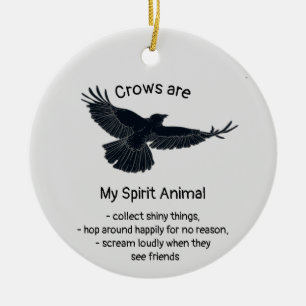 Décoration En Céramique Fun Crows Bird Spirit Animal Humour Citation Totem