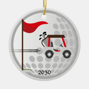 Décoration En Céramique Fun Golfing Golf Panier Golfeurs Boule Nom Personn