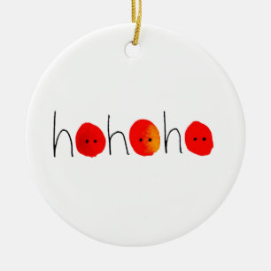 Décoration En Céramique Fun Red Nez Ho Ho Ho Noël