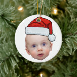 Décoration En Céramique Funky Custom Face Photo Père Noël Head Christmas<br><div class="desc">Funky Custom Face Photo Père Noël Head Christmas</div>