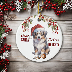 Décoration En Céramique Funny Australian Shepherd Définir Naughty Christma