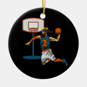 Décoration En Céramique Funny Basketball Jésus joueur Humour chrétien Chel