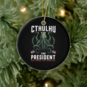 Décoration En Céramique Funny Elections 2024 Cthulhu pour le président