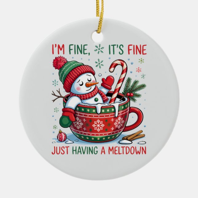 Décoration En Céramique “Funny Holiday – Snowman Meltdown  (Devant)