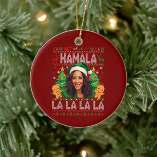 Décoration En Céramique Funny Kamala Harris 2024 Noël