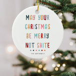 Décoration En Céramique Funny moderne coloré cadeau de Noël personnalisé<br><div class="desc">Faites sourire vos amis et votre famille avec cet amusant ornement de Noël personnalisé. Customisez simplement le nom et l'alto !</div>