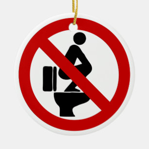 Décoration En Céramique Funny NO Feet sur le siège ⚠ signe thaï ⚠