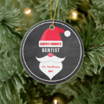Décoration En Céramique Funny Noël Père Noël Favori Dentiste Personnalisé<br><div class="desc">Dites à tous ceux qui Père Noël Dentist favori est. L'ornement comporte un Casquette du Père Noël, la moustache, la barbe et le texte qui dit "Père Noël Favorite" Dentiste, mais vous pouvez changer cela à n'importe qui. . . . Frère, Soeur, Maman, Boss, Oncle, Papa, Tante, Ami, Ingénieur, Amoureux...</div>