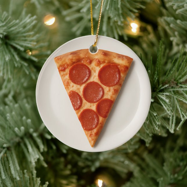 Décoration En Céramique Funny Pizza Slice – Personalized Christmas Gift (Arbre)