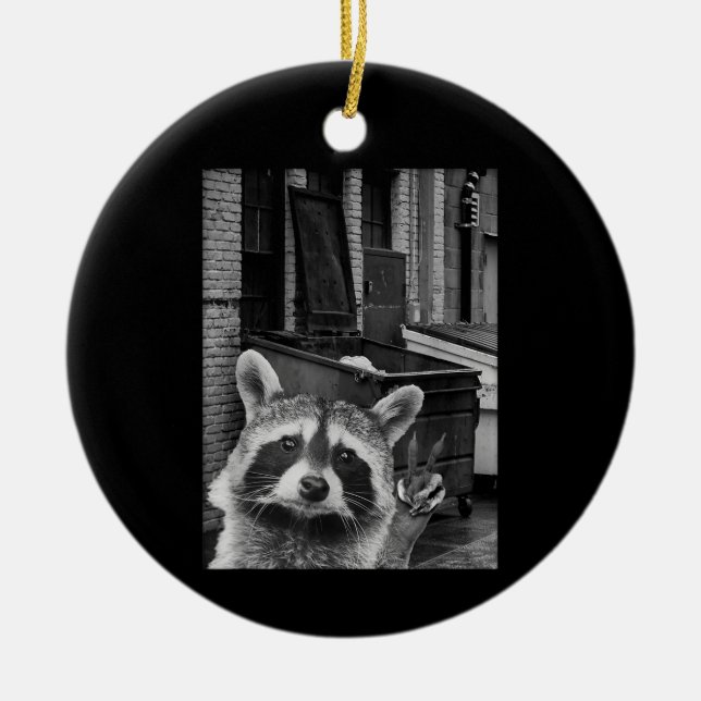 Décoration En Céramique Funny Raccoon Selfie Raccoon Funny Raccoon (Devant)
