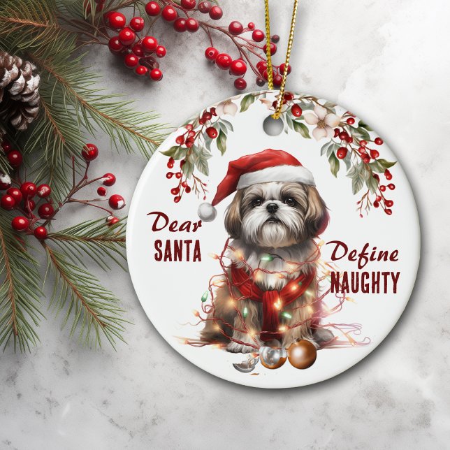 Décoration En Céramique Funny Shih Tzu Définir Naughty Christmas (Créateur téléchargé)