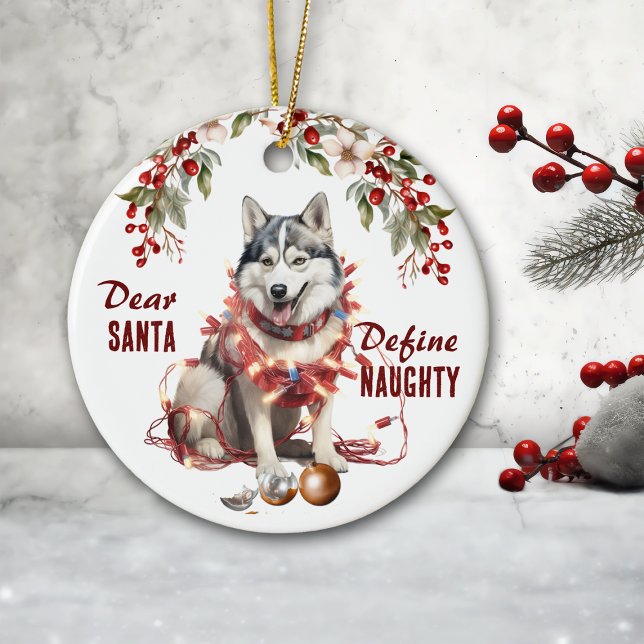 Décoration En Céramique Funny Siberian Husky Définir Naughty Christmas (Créateur téléchargé)