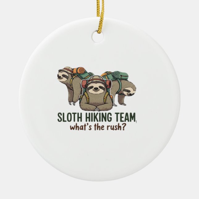 Décoration En Céramique Funny Sloth Hiking Classic T-Shirt_5 (Devant)