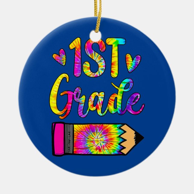 Décoration En Céramique Funy Outfits 1Er Année Enseignant Retour À L'École (Devant)