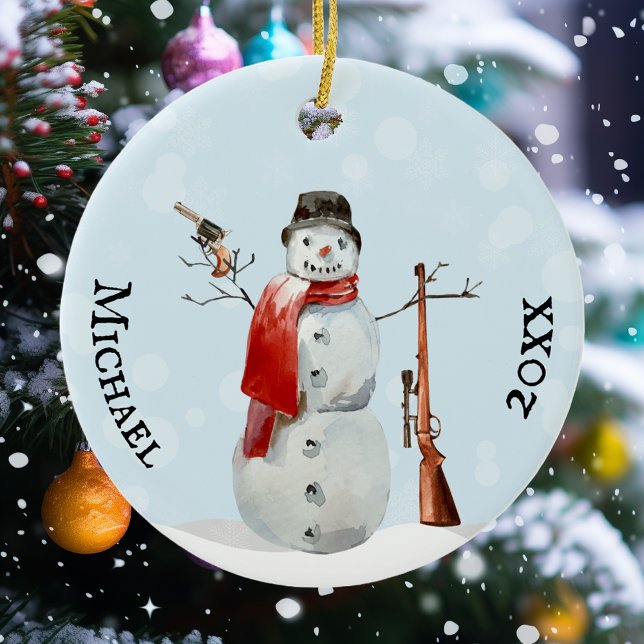 Décoration En Céramique Fusillade de l'amant de pistolet Snowman (Créateur téléchargé)