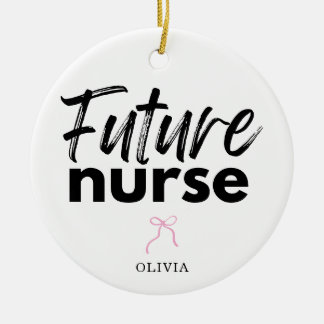 Décoration En Céramique Futur diplômé en soins infirmiers ruban à script