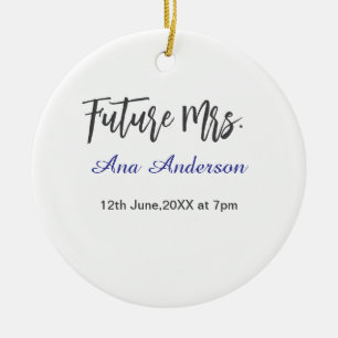 Décoration En Céramique Futur nom de famille de Mme la mariée à être viole