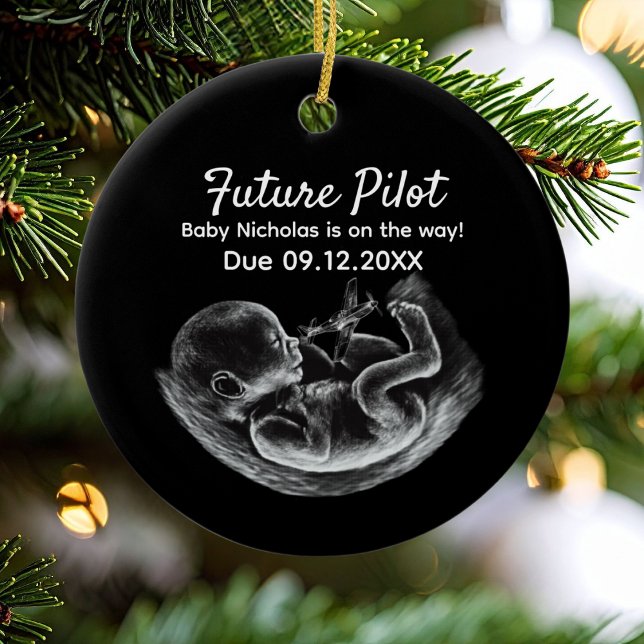 Décoration En Céramique Future Pilot Pregnancy Announcement Funny Aviation (Créateur téléchargé)