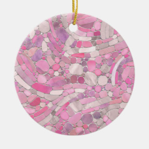 Décoration En Céramique Galets Mosaic Art - Rose rose pâle