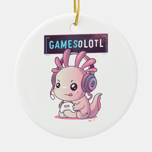 Décoration En Céramique Gamesolotl - Axolotl Gamer (Devant)