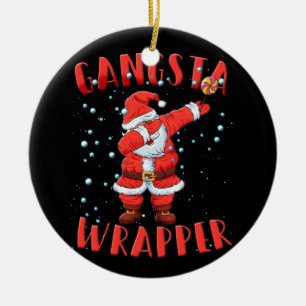 Décoration En Céramique Gangsta Wrapper Dabbing Père Noël Noël