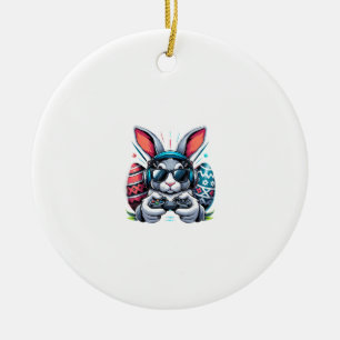Décoration En Céramique Garçons Joyeux Jour de Pâques Lapin Œuf Jeu Vidéo 